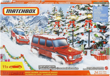 Mattel HJW40 - Adventskalender Matchbox mit 10 Autos
