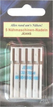 5 Nähmaschinennadeln Jeans Flachkolben für Nähmaschinen